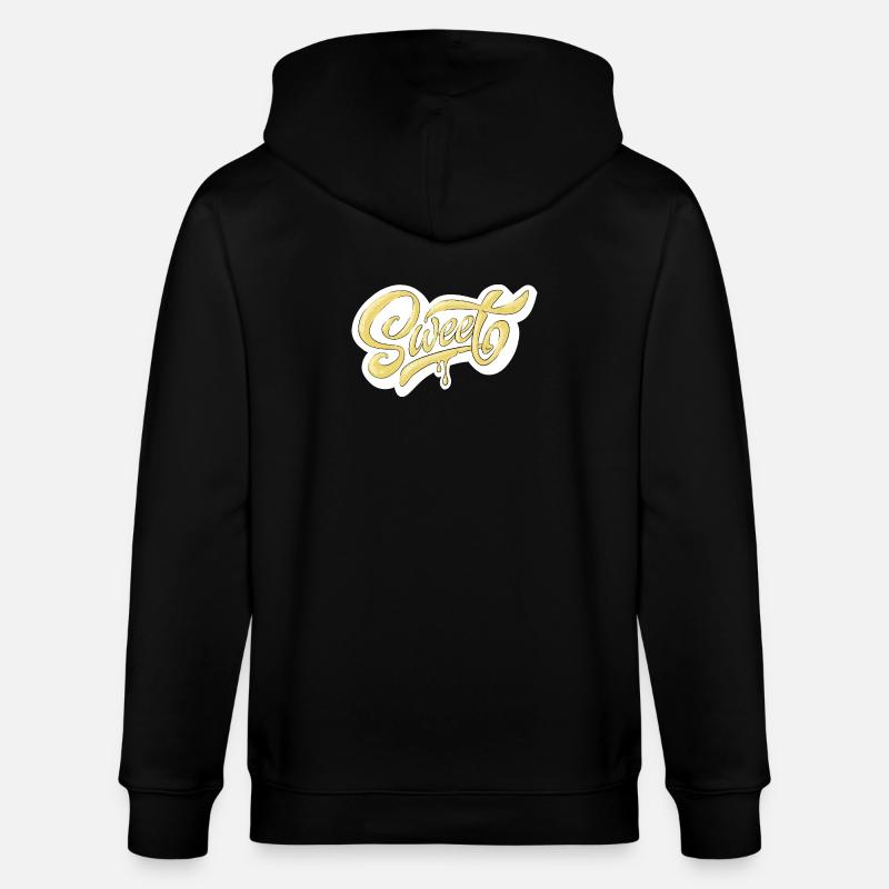 Sweet Script Typography Design - Stanley/Stella CULTIVATOR Unisex Organic Hooded Jacket - black