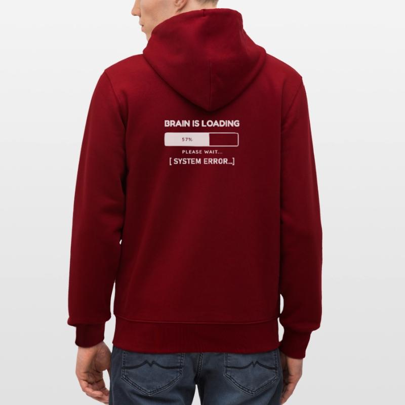 Brain is Loading System Error – Funny Saying Stanley/Stella CULTIVATOR  Unisex Organic Hooded Jacket