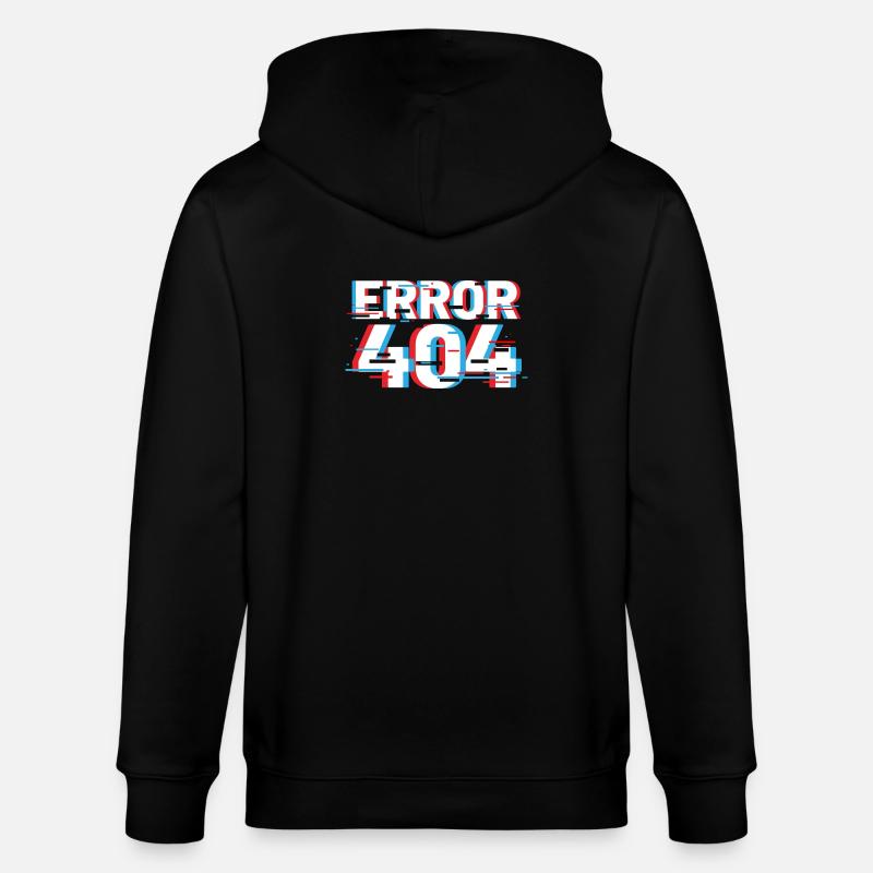 Error 404 Glitch - Stanley/Stella CULTIVATOR  Unisex Organic Hooded Jacket - black