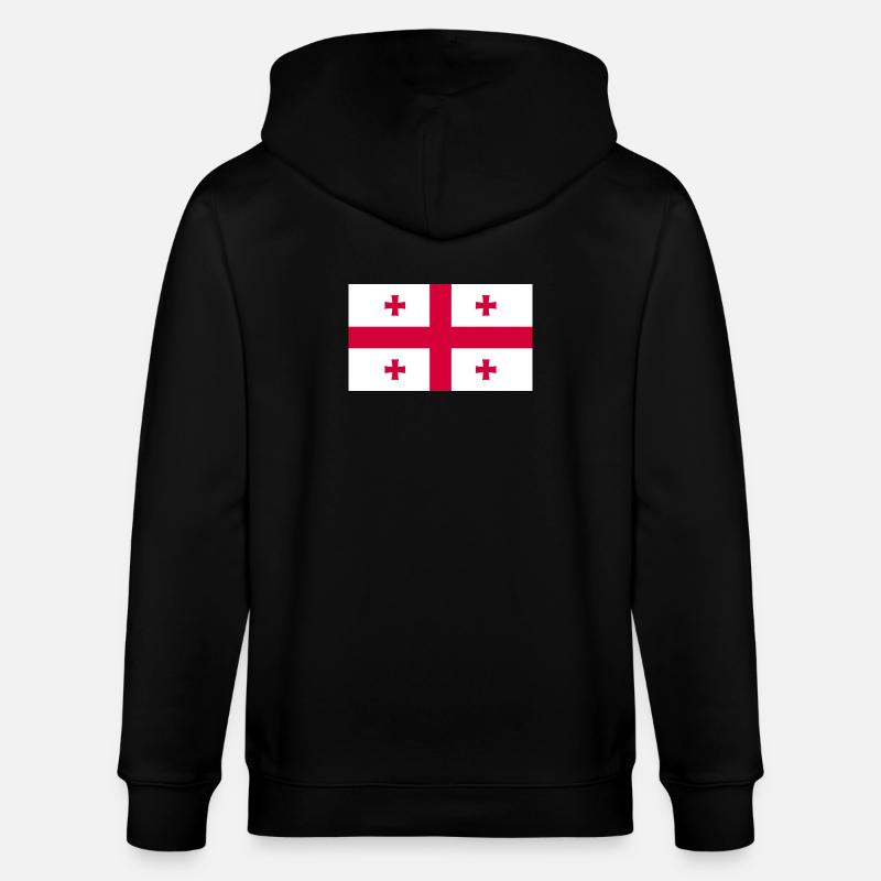 Drapeau de la Géorgie - Veste à capuche bio CULTIVATOR Stanley/Stella Unisexe - noir