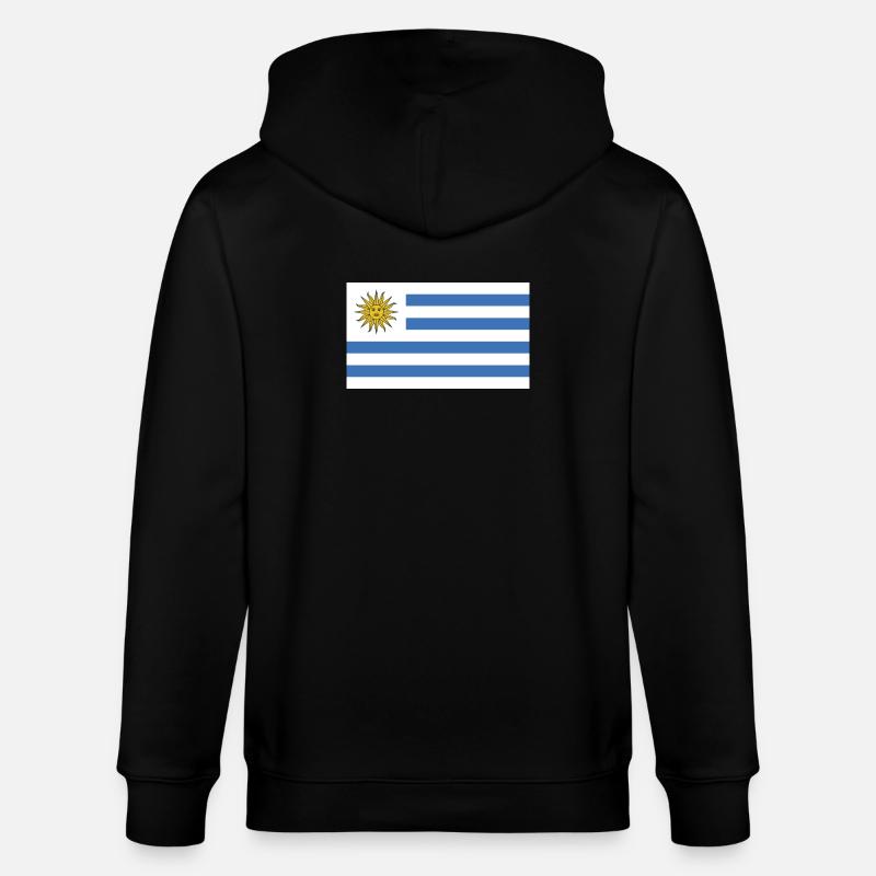 Uruguay Flagge - Stanley/Stella Unisex Bio-Kapuzenjacke CULTIVATOR  - Schwarz