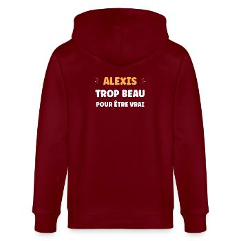 Alexis too good to be true - Stanley/Stella CULTIVATOR  Unisex Organic Hooded Jacket - burgundy - Back - Anna (173cm)