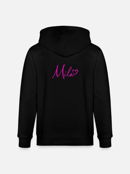 Mila Signature Neon Pink - Stanley/Stella CULTIVATOR Unisex Organic Hooded Jacket - black