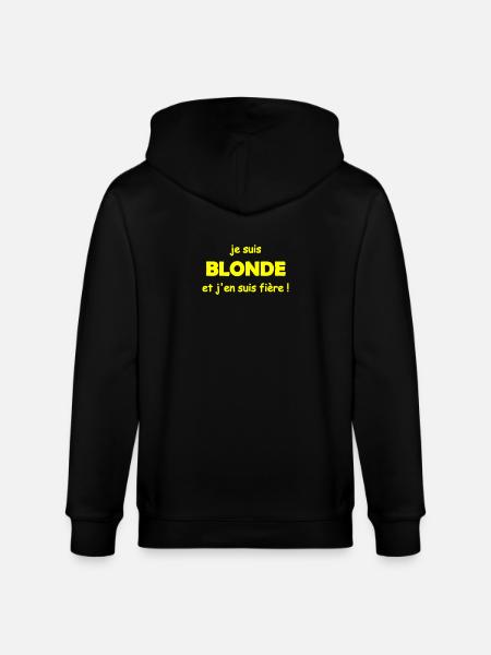 fière d être blonde - Veste à capuche bio CULTIVATOR Stanley/Stella Unisexe - noir