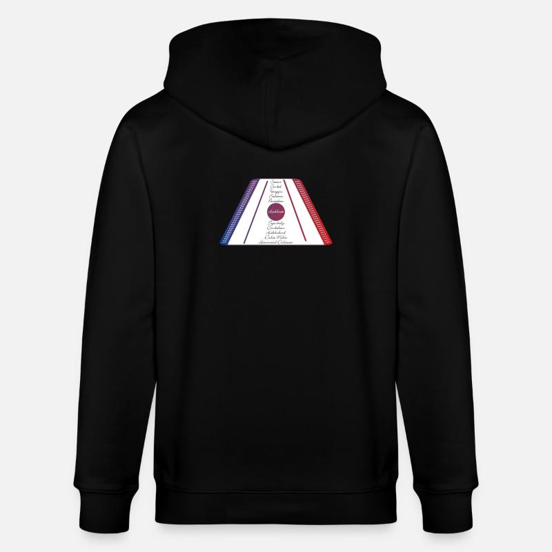 Dulcimer bleu rouge - Veste à capuche bio CULTIVATOR Stanley/Stella Unisexe - noir