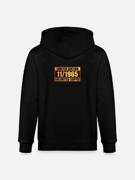 60th Anniversary Limited Edition - ꝏ Supply 11/1965 - Stanley/Stella CULTIVATOR  Unisex Organic Hooded Jacket - black