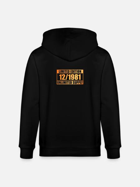44e anniversaire Édition limitée - ꝏ Approvisionnement 12/1981 - Veste à capuche bio CULTIVATOR Stanley/Stella Unisexe - noir