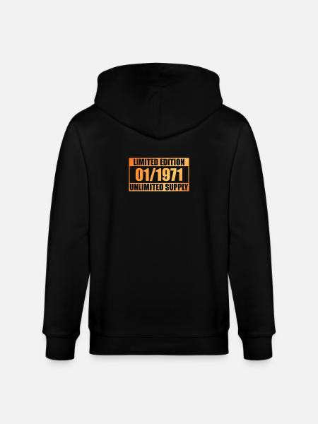 55th Anniversary Limited Edition - ꝏ Supply 01/1971 - Stanley/Stella CULTIVATOR Unisex Organic Hooded Jacket - black