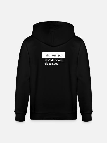 Introvert Quotes - Stanley/Stella CULTIVATOR Unisex Organic Hooded Jacket - black