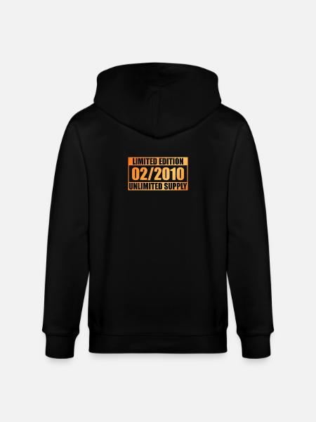 16th Birthday Limited Edition - ꝏ Supply 02/2010 - Stanley/Stella CULTIVATOR  Unisex Organic Hooded Jacket - black