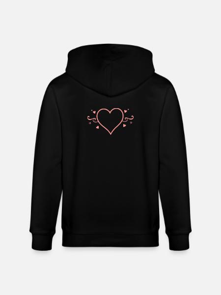 Saint-Valentin Cœur Rose, St.valentin - Veste à capuche bio CULTIVATOR Stanley/Stella Unisexe - noir