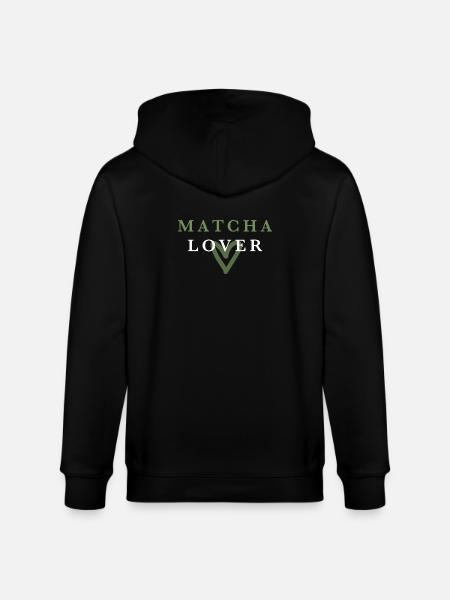 Matcha Lover Green Heart - Stanley/Stella CULTIVATOR Unisex Organic Hooded Jacket - black