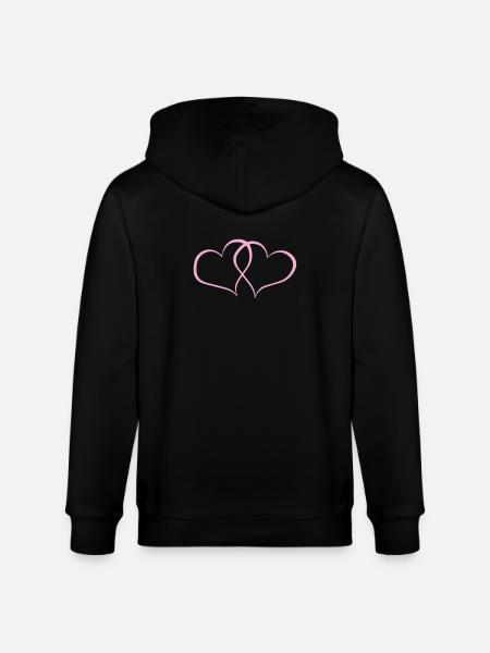 Lignes cardiaques entrelacées - Veste à capuche bio CULTIVATOR Stanley/Stella Unisexe - noir