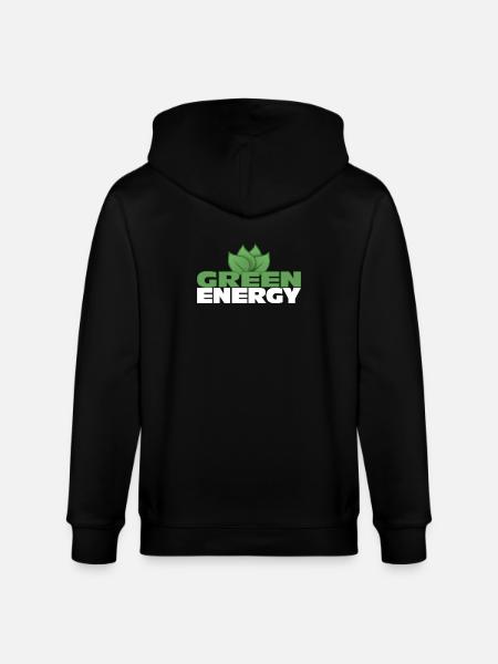 Green Energy - Sustainable Future - Stanley/Stella CULTIVATOR  Unisex Organic Hooded Jacket - black