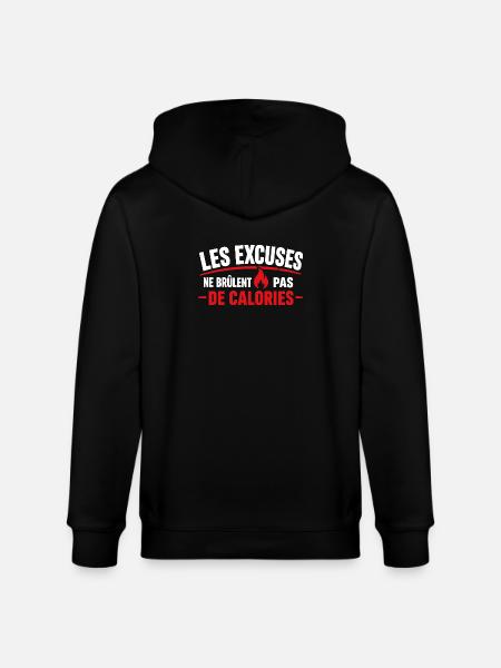 Excuses Ne Brûlent Pas Calories - Veste à capuche bio CULTIVATOR Stanley/Stella Unisexe - noir