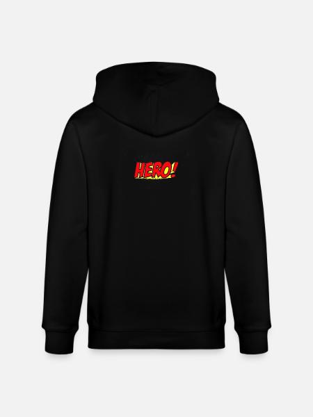 Superhelden Comics Geschichte Illustration - Stanley/Stella Unisex Bio-Kapuzenjacke CULTIVATOR  - Schwarz