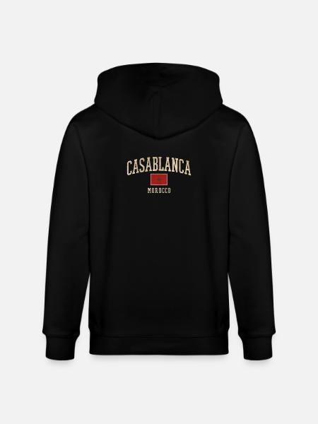 Casablanca Morocco Emblem - Stanley/Stella CULTIVATOR Unisex Organic Hooded Jacket - black