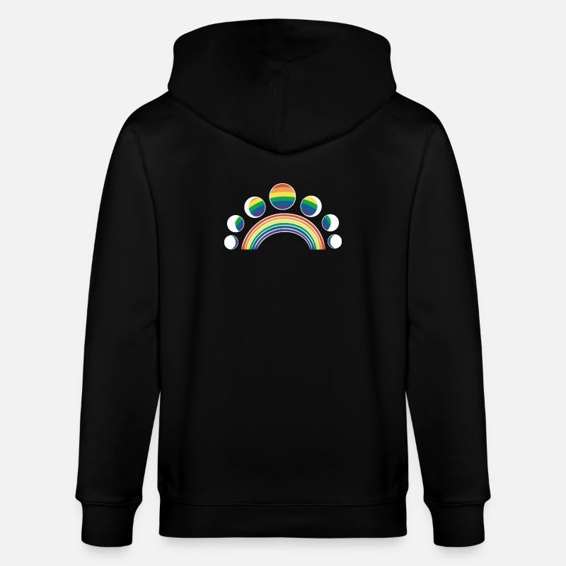 LGBT Moon Phases Moons Arcs-en-ciel - Veste à capuche bio CULTIVATOR Stanley/Stella Unisexe - noir