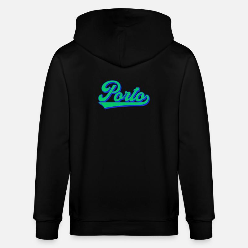 Porto Neon Script Rétro - Veste à capuche bio CULTIVATOR Stanley/Stella Unisexe - noir
