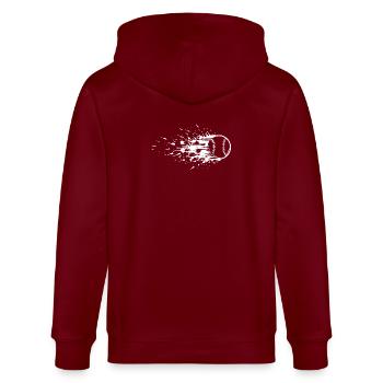 Energetic Baseball Art - Stanley/Stella CULTIVATOR  Unisex Organic Hooded Jacket - burgundy - Back - Anna (173cm)