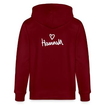 Hannah Name mit H Mädchenname Geburt Baby Shower - Stanley/Stella Unisex Bio-Kapuzenjacke CULTIVATOR  - Burgunderrot - Hinten - Anna (173cm)