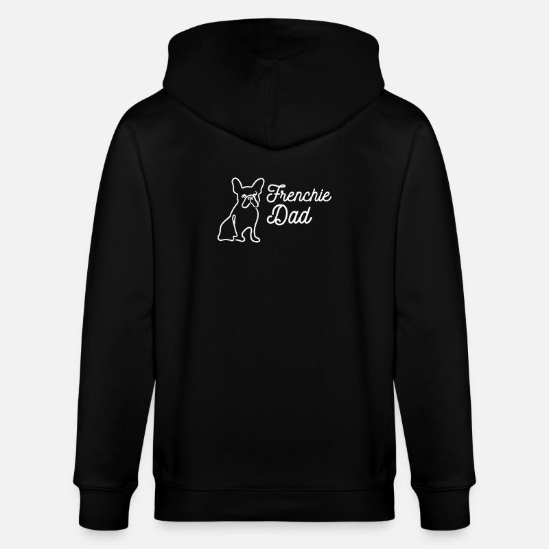 Frenchie Dad Outline Lineart - Stanley/Stella Unisex Bio-Kapuzenjacke CULTIVATOR - Schwarz