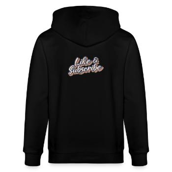 Like & Subscribe 70s Style - Stanley/Stella CULTIVATOR  Unisex Organic Hooded Jacket - black - Back - Anna (173cm)