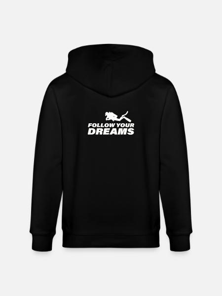 FOLLOW YOUR DREAMS - Stanley/Stella CULTIVATOR Unisex Organic Hooded Jacket - black