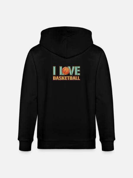 I Love Basketball - Stanley/Stella CULTIVATOR Unisex Organic Hooded Jacket - black