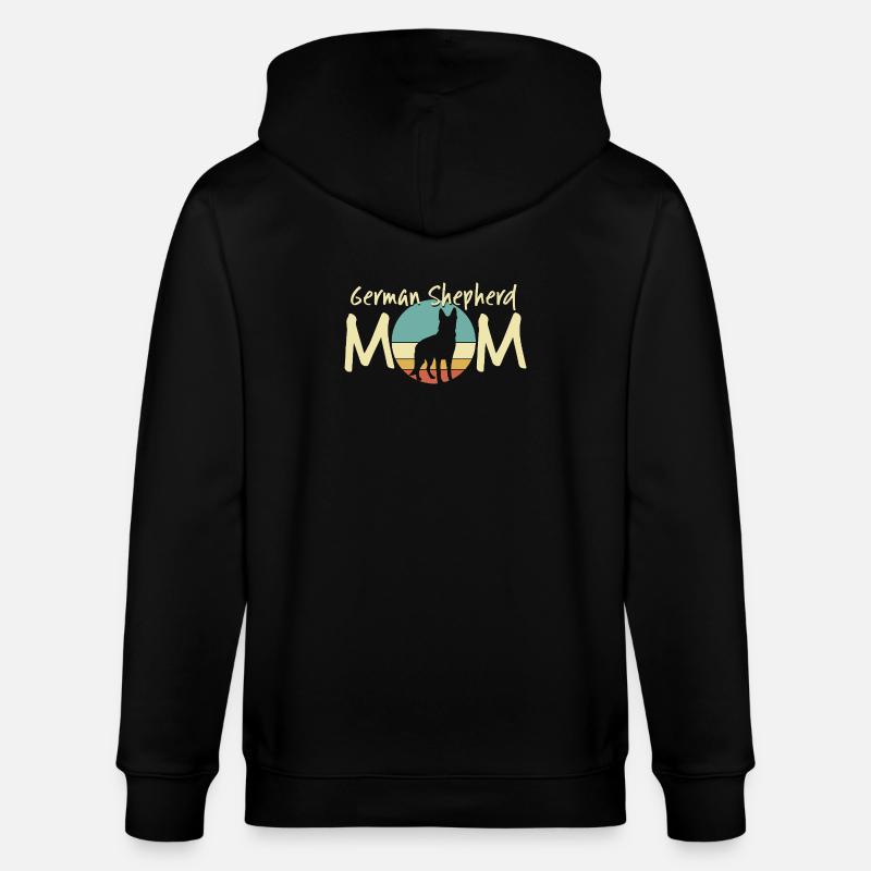 Deutscher Schäferhund Mama Retro Design - Stanley/Stella Unisex Bio-Kapuzenjacke CULTIVATOR  - Schwarz