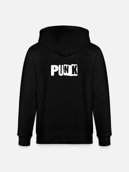 Punk music logo - Stanley/Stella CULTIVATOR Unisex Organic Hooded Jacket - black