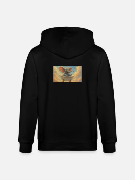 Elephant bath in the sky - Stanley/Stella CULTIVATOR Unisex Organic Hooded Jacket - black