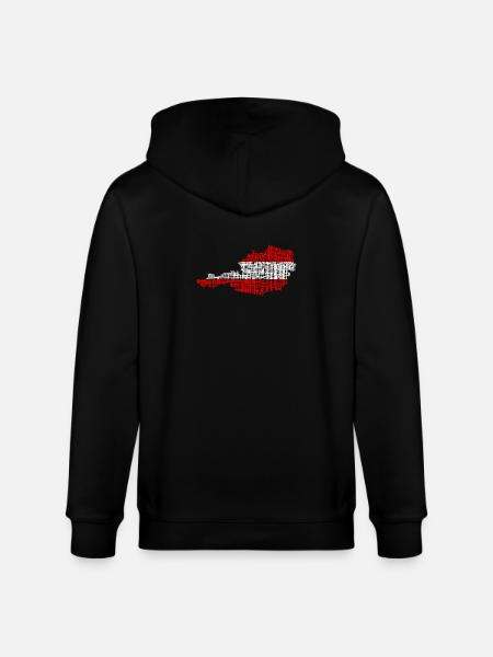 Austria Map Flag Art Austria Doodle - Stanley/Stella CULTIVATOR Unisex Organic Hooded Jacket - black