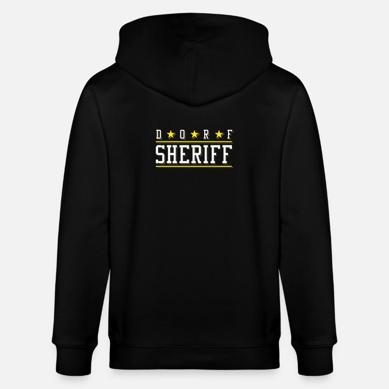 Dorf Sheriff - Polizei Dorf Polizist Hilfssherriff - Stanley/Stella Unisex Bio-Kapuzenjacke CULTIVATOR  - Schwarz