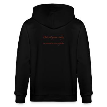 heute ist genau richtig - Stanley/Stella Unisex Bio-Kapuzenjacke CULTIVATOR  - Schwarz - Hinten - Anna (173cm)