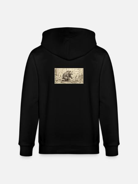 Waldgespräch: Bär und Hase - Stanley/Stella Unisex Bio-Kapuzenjacke CULTIVATOR  - Schwarz