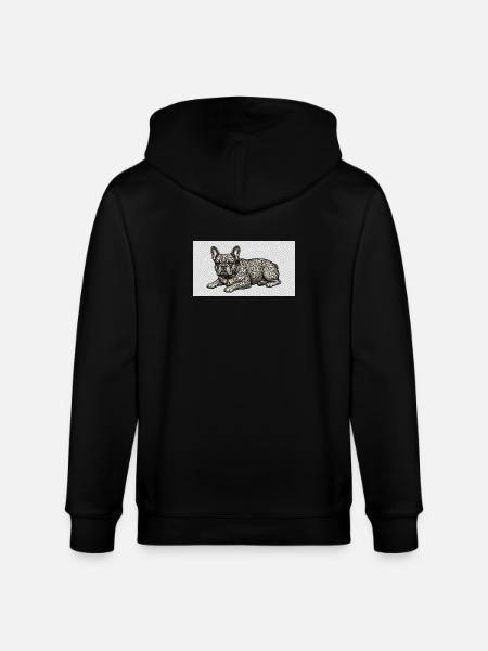 Ornate Bulldog Tattoo Pattern - Stanley/Stella CULTIVATOR  Unisex Organic Hooded Jacket - black