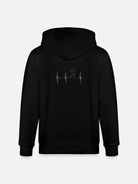 Heartbeat Marathon - Stanley/Stella CULTIVATOR  Unisex Organic Hooded Jacket - black