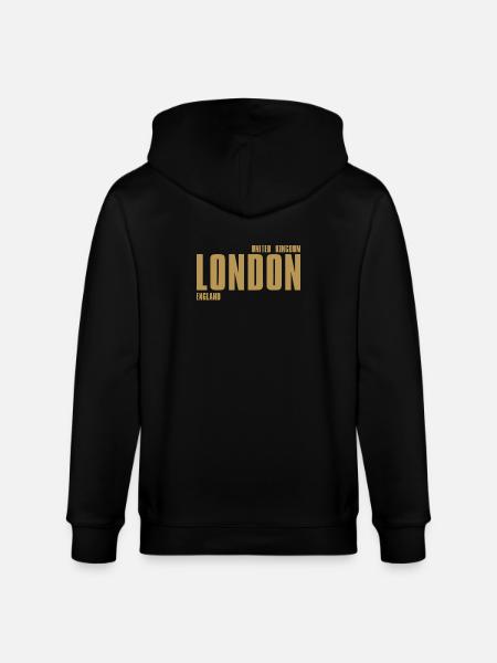 Londoner Goldschrift - Stanley/Stella Unisex Bio-Kapuzenjacke CULTIVATOR - Schwarz