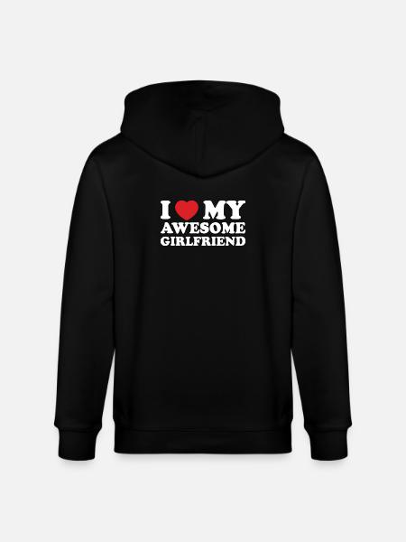 I Love My Awesome Girlfriend - Stanley/Stella CULTIVATOR Unisex Organic Hooded Jacket - black