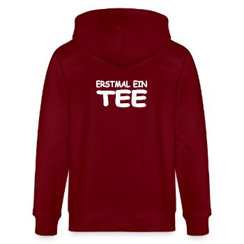 Tee - Stanley/Stella Unisex Bio-Kapuzenjacke CULTIVATOR  - Burgunderrot - Hinten - Anna (173cm)