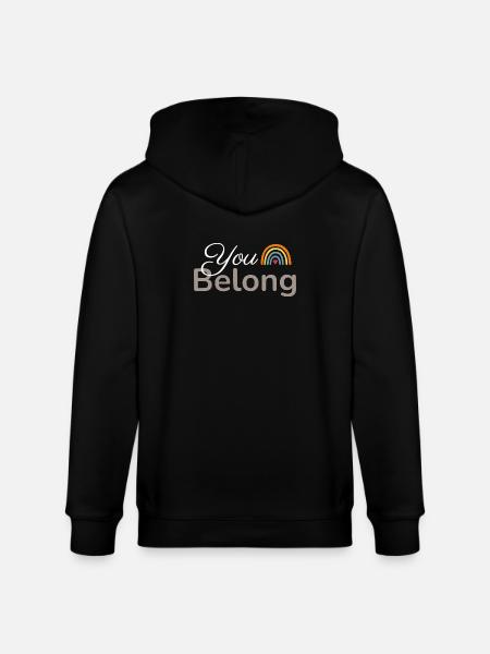 You Belong Regenbogen Herz Design - Stanley/Stella Unisex Bio-Kapuzenjacke CULTIVATOR  - Schwarz
