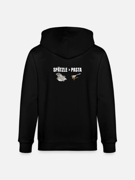 Spätzle sind besser als Pasta Schwäbisch - Stanley/Stella Unisex Bio-Kapuzenjacke CULTIVATOR - Schwarz