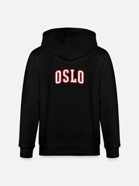Oslo Varsity City Logo Print - Stanley/Stella CULTIVATOR Unisex Organic Hooded Jacket - black