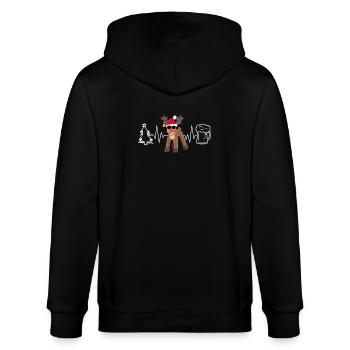Rentier mit Bier Weihnachtsbaum Herzschlag EKG - Stanley/Stella Unisex Bio-Kapuzenjacke CULTIVATOR  - Schwarz - Hinten - Anna (173cm)