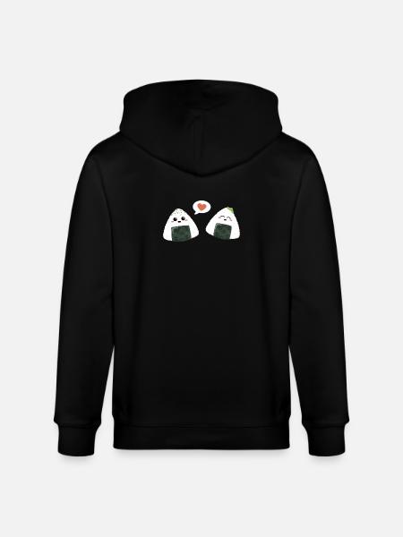 Onigiri Couple Love - Stanley/Stella CULTIVATOR Unisex Organic Hooded Jacket - black