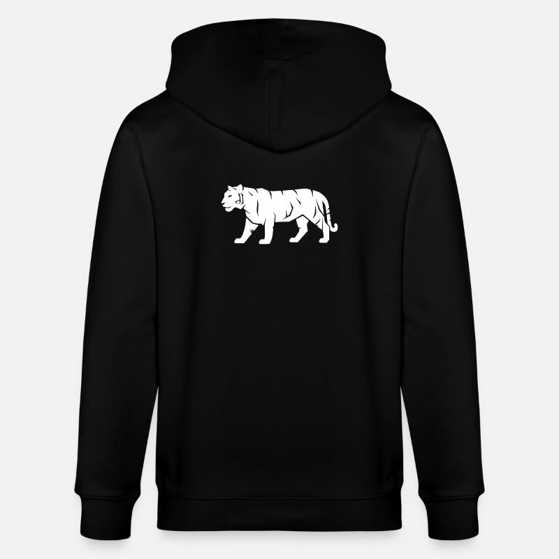 Tiger_Raubkatze_Wild_Tier_Vector_path22 - Stanley/Stella Unisex Bio-Kapuzenjacke CULTIVATOR  - Schwarz