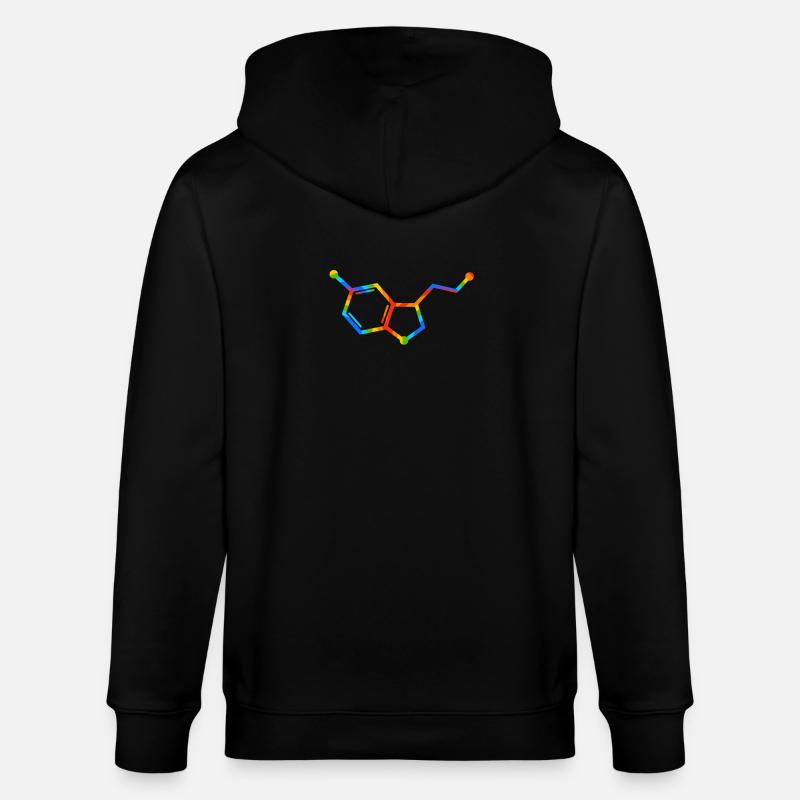 Géométrie de la molécule arc-en-ciel - sérotonine - Veste à capuche bio CULTIVATOR Stanley/Stella Unisexe - noir