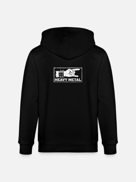 MetalhandHeavy Metal Rock Hand – Distressed Design - Stanley/Stella CULTIVATOR  Unisex Organic Hooded Jacket - black