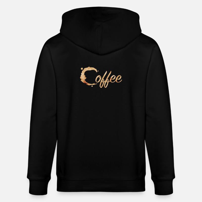 Kaffeefleck Typografie Coffee - Stanley/Stella Unisex Bio-Kapuzenjacke CULTIVATOR  - Schwarz